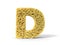 Noodle in shape of D letter. curly spaghetti for cooking. 3d illustration