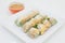 NOODLE Thai apply style vegetables roll. Snacks are beneficial to the body and health. The review of all ages as food in Asia.