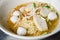Noodle tomyum soup with fishball