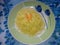 Noodles carrot plate blue