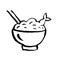 Noodles icon. Ink brush vector illustration. Food flat illustration
