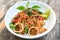noodles plate with instant noodles stir fried with vegetables herb spicy tasty appetizing asian noodles mix seafood stir fried