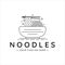 noodles or ramen bowl logo line art vector simple minimalist template icon design. chinese and japanese traditional or modern food