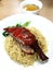 Noodles with roast duck leg