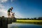 Noordwijk, Netherlands, 27 august 2017: two people fishing in du