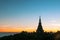 Noppamethanedol and Noppapol Phumsiri pagoda at sunset landscape