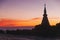 Noppamethanedol and Noppapol Phumsiri pagoda at sunset landscape