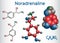 Noradrenaline NA, norepinephrine , NE molecule . It is a ho