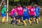NORANDA, AUSTRALIA - Sep 15, 2019: Members of the local Noranda community play social soccer each Sunday at the Noranda Sporting