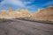 Norbeck Pass at Fossil Exhibit Trailhead in Badland national park during sunny summer. Badland landscape South Dakota