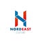 Nord East culture vector letter N icon