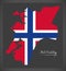 Nord-Trondelag map of Norway with Norwegian national flag