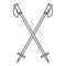 Nord walk sticks icon, outline style