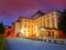 Nordhausen Theater at night in Thuringia Germany