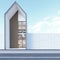 Nordic architecture office with white exterior wall. 3d rendering