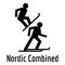 Nordic combined icon, simple style.