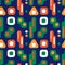 Nordic lights seamless pattern