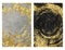 nordic modern black and golden modern wall decor. 3d abstract wallpaper. Curvy lines in drawing resin geode functional art