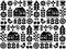 Nordic, Scandinavian inspired folk art seamless pattern - Finnish vector textile design in black and white