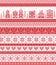 Nordic style and inspired by Scandinavian cross stitch craft merry Christmas pattern in red and white including winter wonderland