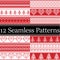 Nordic style vector semaless christmas patterns inspired by Scandinavian Christmas, festive winter in cross stitch with heart