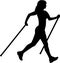 Nordic walking woman silhouette