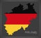 Nordrhein-Westfalen map of Germany with German national flag ill