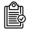 Norm certificate clipboard icon, outline style