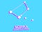 Norma constellation 3d symbol. Constellation icon in isometric style on blue background. Cluster of stars and galaxies. Vector