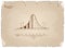 Normal Distribution Diagram or Bell Curve Chart on Old Paper