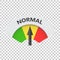 Normal level risk gauge vector icon. Normal fuel illustration on