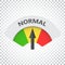 Normal level risk gauge vector icon. Normal fuel illustration on