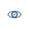 Normal Vision related vector glyph icon.