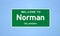 Norman, Oklahoma city limit sign. Town sign from the USA.