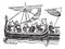 Norman Ship from the Bayeux Tapestry, vintage engraved illustration