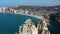 Normandy, Aerial view of Etretat Aval cliff