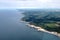 Normandy and etretat close le havre in airplane view