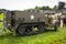 Normandy, France; 4 June 2014: Normandy, France; 4 June 2014: Vintage U.S. army WWII half-truck on display