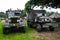 Normandy, France; 4 June 2014: Normandy, France; 4 June 2014: Vintage U.S. army WWII half-truck on display