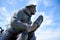 NORMANDY, FRANCE - July 4, 2017: Sailor detail in the dedicated U.S. Navy monumment on Utah Beach in the battle of the Normandy