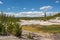 Norris Geyser Basin is the hottest, oldest, and most dynamic of Yellowstone`s thermal areas, Yellowstone National Park  Wyoming, U