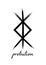 Norse symbol for protection, Nordic viking bind rune magic script tattoo, mystical logo sign in paint brush style