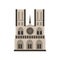 Norte Dame Cathedral, Paris icon, flat style