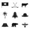 North america icons set, simple style
