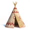 North America`s indian tent, tepee isolated on white background, 3d rendering