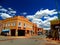 North America, USA, New Mexico, Santa Fe, adobe brick facade