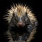 North American Porcupine Erethizon dorsatum in water. Generative Ai