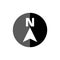 North arrow icon N direction, simple vector logo
