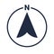 North arrow icon N direction vector pointer symbol