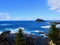 North Atlantic ocean and view of Roque de Garachico or St. Michael Rock, lava island